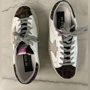 Golden Goose White and Black Sneakers